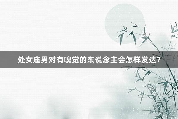 处女座男对有嗅觉的东说念主会怎样发达？